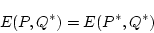 \begin{displaymath}E(P,Q^*)=E(P^*,Q^*)\end{displaymath}