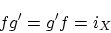 \begin{displaymath}fg'=g'f=i_X \end{displaymath}
