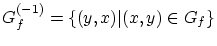 $G_f ^{(-1)}=\{ (y,x)\vert(x,y)\in G_{f} \} $