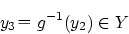 \begin{displaymath}y_3g^{-1}(y_2)\in Y\end{displaymath}