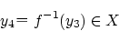 \begin{displaymath}y_4f^{-1}(y_3)\in X\end{displaymath}