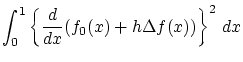 $\displaystyle \int_0^1\left\{\frac{d}{dx}(f_0(x)+h \Delta f(x))\right\}^2\,dx$
