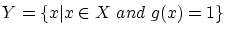 $ Y= \{ x\vert x \in X ~and~ g(x)=1 \} $